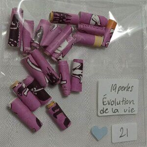 One-of-a-kind handmade/hand rolled paper beads/jewelry making/craft supplies/DIY